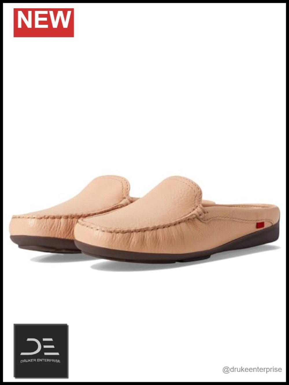 Genuine Leather Women's Mules Slip-On Loafers Cushioned Comfort Closed Toe